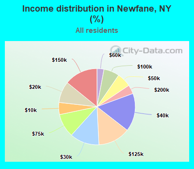 Income distribution in Newfane, NY (%)