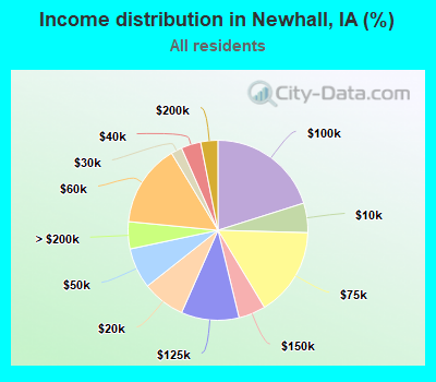Income distribution in Newhall, IA (%)