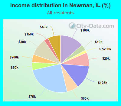 Income distribution in Newman, IL (%)