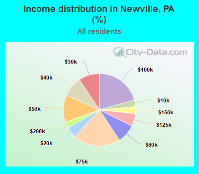 Income distribution in Newville, PA (%)