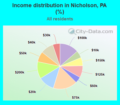Income distribution in Nicholson, PA (%)
