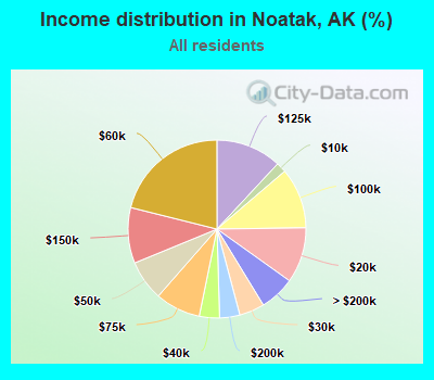 Income distribution in Noatak, AK (%)