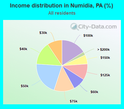 Income distribution in Numidia, PA (%)