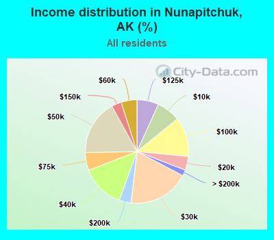 Income distribution in Nunapitchuk, AK (%)