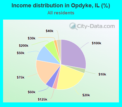 Income distribution in Opdyke, IL (%)