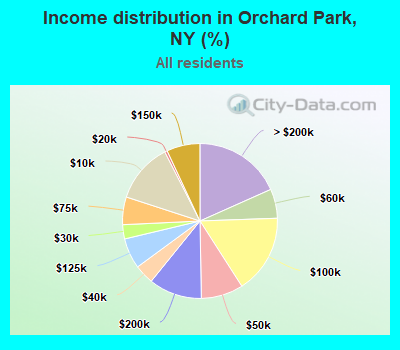 Income distribution in Orchard Park, NY (%)