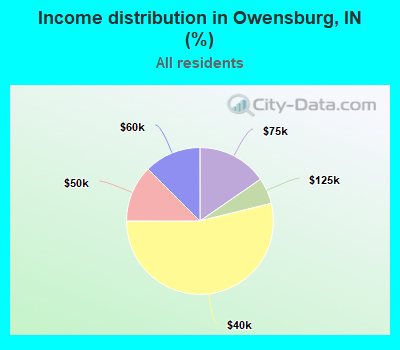 Income distribution in Owensburg, IN (%)