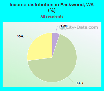 Income distribution in Packwood, WA (%)