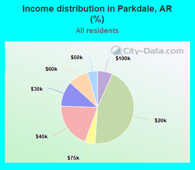 Income distribution in Parkdale, AR (%)
