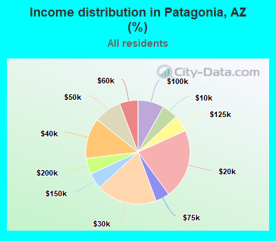 Income distribution in Patagonia, AZ (%)