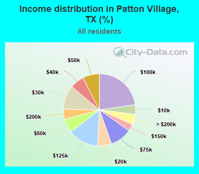 Income distribution in Patton Village, TX (%)
