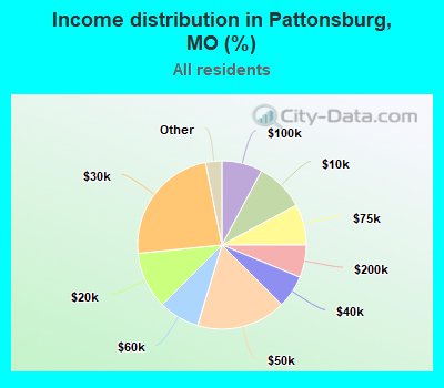 Income distribution in Pattonsburg, MO (%)