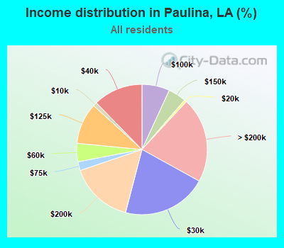 Income distribution in Paulina, LA (%)