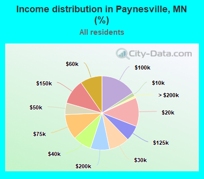 Income distribution in Paynesville, MN (%)