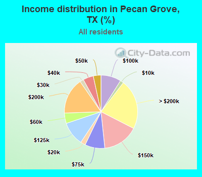 Income distribution in Pecan Grove, TX (%)