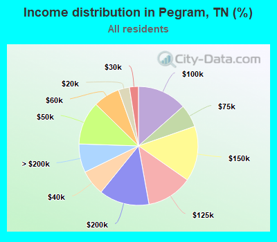 Income distribution in Pegram, TN (%)
