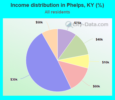 Income distribution in Phelps, KY (%)