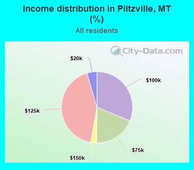 Income distribution in Piltzville, MT (%)