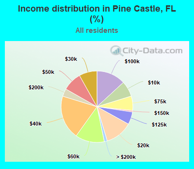Income distribution in Pine Castle, FL (%)