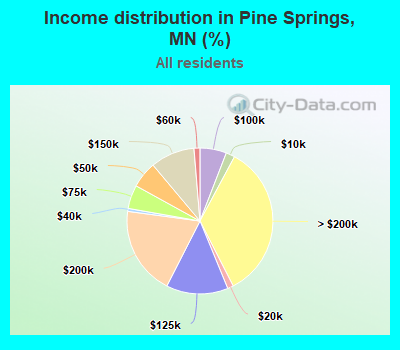 Income distribution in Pine Springs, MN (%)