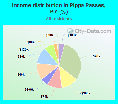 Income distribution in Pippa Passes, KY (%)