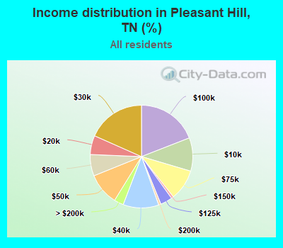 Income distribution in Pleasant Hill, TN (%)
