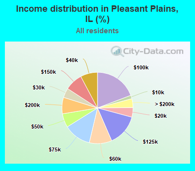 Income distribution in Pleasant Plains, IL (%)