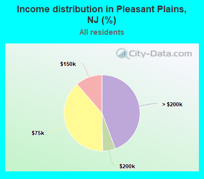 Income distribution in Pleasant Plains, NJ (%)