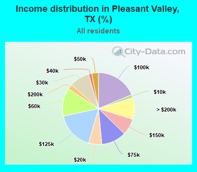 Income distribution in Pleasant Valley, TX (%)