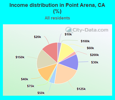 Income distribution in Point Arena, CA (%)