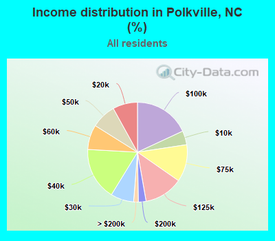 Income distribution in Polkville, NC (%)