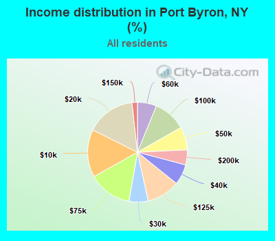 Income distribution in Port Byron, NY (%)