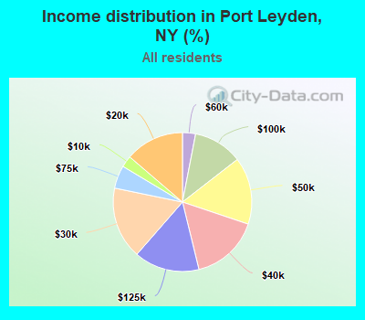 Income distribution in Port Leyden, NY (%)