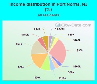 Income distribution in Port Norris, NJ (%)