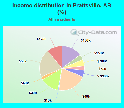 Income distribution in Prattsville, AR (%)