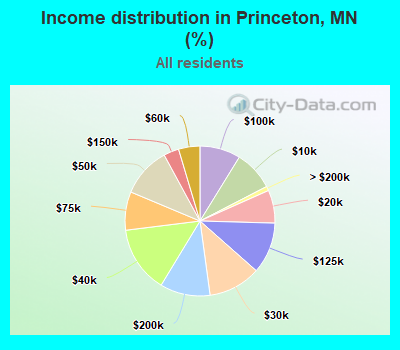 Income distribution in Princeton, MN (%)