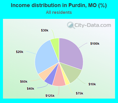 Income distribution in Purdin, MO (%)