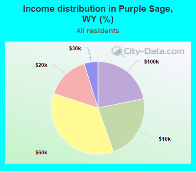 Income distribution in Purple Sage, WY (%)