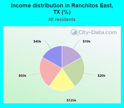 Income distribution in Ranchitos East, TX (%)