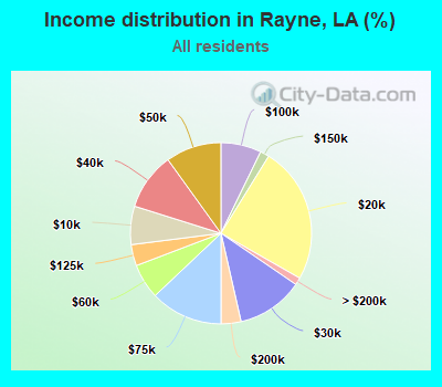 Income distribution in Rayne, LA (%)