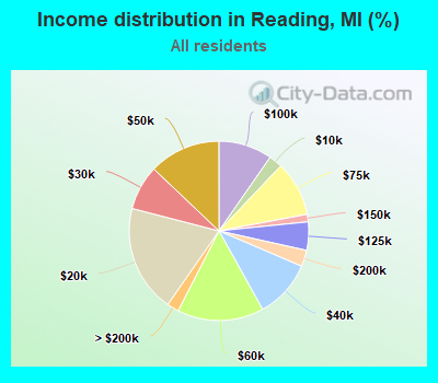 Income distribution in Reading, MI (%)