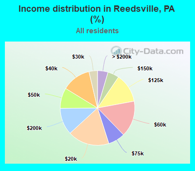 Income distribution in Reedsville, PA (%)