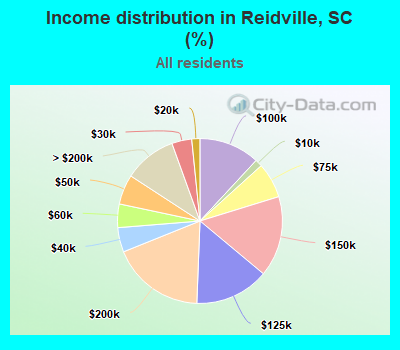 Income distribution in Reidville, SC (%)