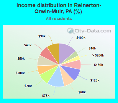Income distribution in Reinerton-Orwin-Muir, PA (%)