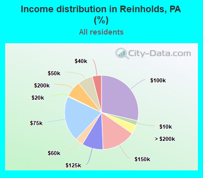 Income distribution in Reinholds, PA (%)