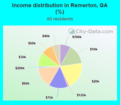 Income distribution in Remerton, GA (%)