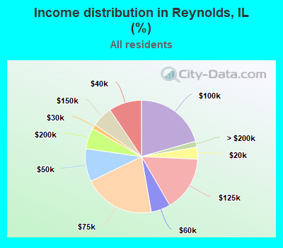 Income distribution in Reynolds, IL (%)