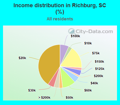 Income distribution in Richburg, SC (%)