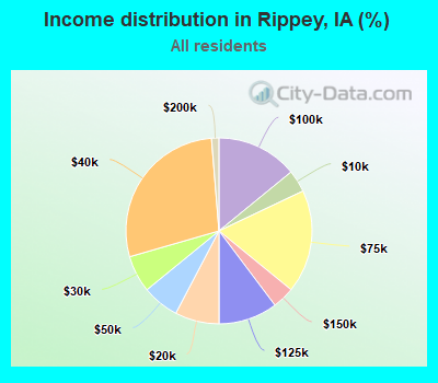 Income distribution in Rippey, IA (%)