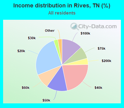 Income distribution in Rives, TN (%)